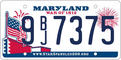 MD license plate 9BJ7375