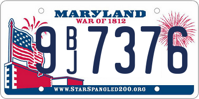 MD license plate 9BJ7376