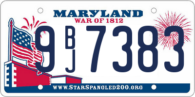 MD license plate 9BJ7383