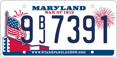 MD license plate 9BJ7391