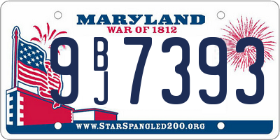 MD license plate 9BJ7393
