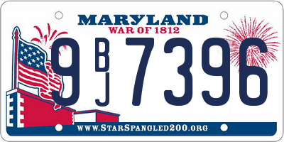 MD license plate 9BJ7396