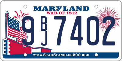 MD license plate 9BJ7402