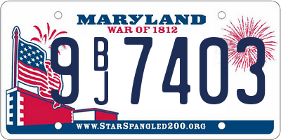MD license plate 9BJ7403