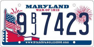 MD license plate 9BJ7423