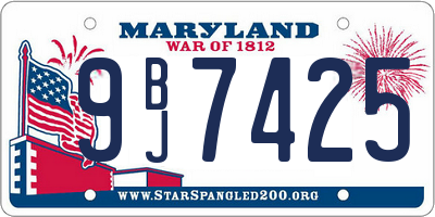 MD license plate 9BJ7425