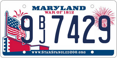 MD license plate 9BJ7429