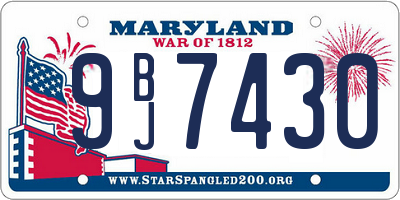 MD license plate 9BJ7430