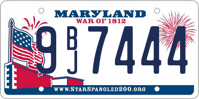 MD license plate 9BJ7444