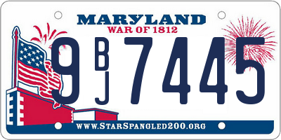 MD license plate 9BJ7445