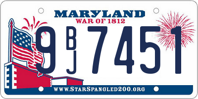 MD license plate 9BJ7451