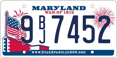 MD license plate 9BJ7452