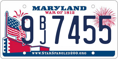 MD license plate 9BJ7455