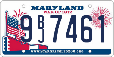 MD license plate 9BJ7461