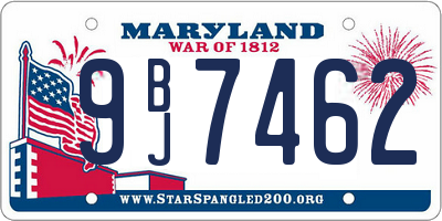 MD license plate 9BJ7462