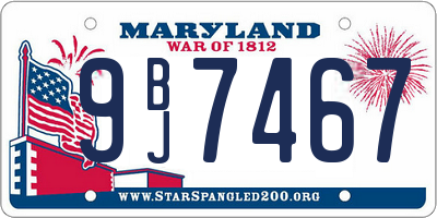 MD license plate 9BJ7467