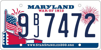 MD license plate 9BJ7472