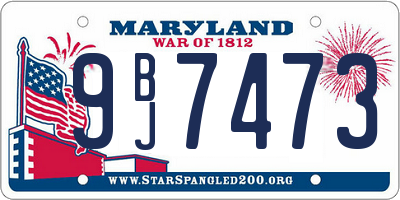 MD license plate 9BJ7473