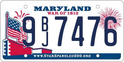 MD license plate 9BJ7476