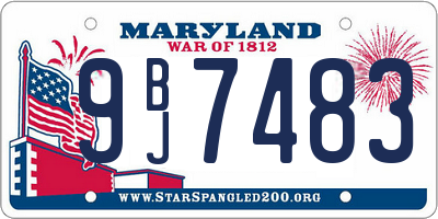 MD license plate 9BJ7483