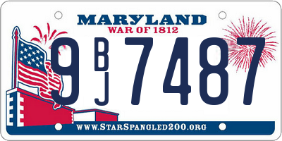 MD license plate 9BJ7487