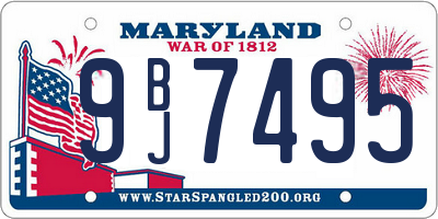 MD license plate 9BJ7495