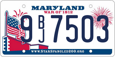 MD license plate 9BJ7503