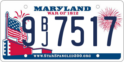 MD license plate 9BJ7517