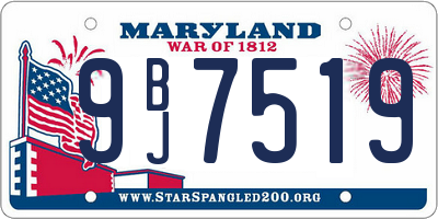 MD license plate 9BJ7519