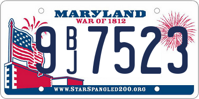 MD license plate 9BJ7523