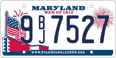 MD license plate 9BJ7527