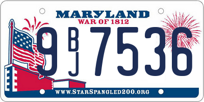 MD license plate 9BJ7536