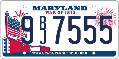 MD license plate 9BJ7555