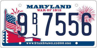 MD license plate 9BJ7556