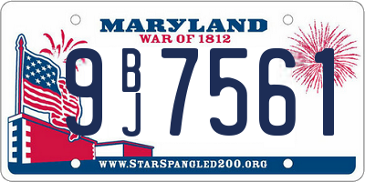 MD license plate 9BJ7561