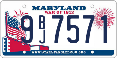 MD license plate 9BJ7571