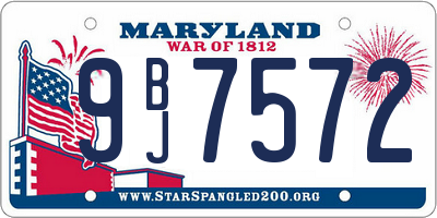 MD license plate 9BJ7572