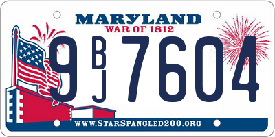 MD license plate 9BJ7604
