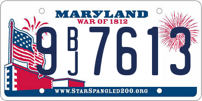 MD license plate 9BJ7613