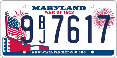 MD license plate 9BJ7617