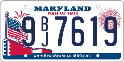 MD license plate 9BJ7619