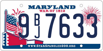MD license plate 9BJ7633