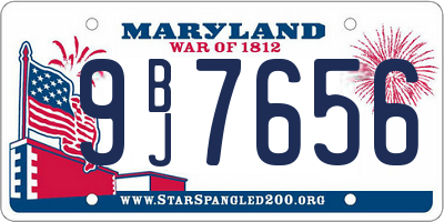 MD license plate 9BJ7656