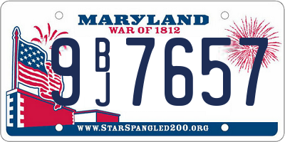 MD license plate 9BJ7657