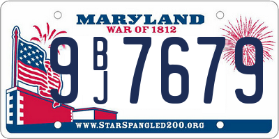 MD license plate 9BJ7679