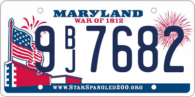 MD license plate 9BJ7682