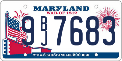 MD license plate 9BJ7683