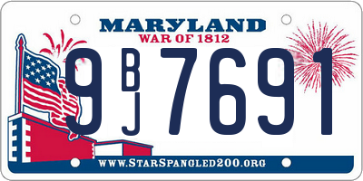 MD license plate 9BJ7691