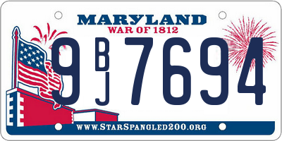 MD license plate 9BJ7694