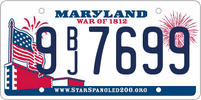 MD license plate 9BJ7699
